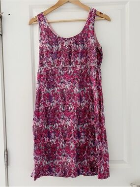 Aventura Floral Tie Dye Organic Cotton Empire Waist Shift Dress Boho 8